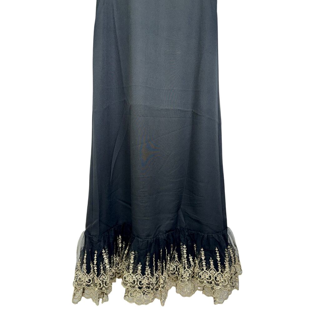 NWT Tuckernuck Pomander Place Lilith Black Gold Lace Ruffle Maxi Dress Size S - Picture 6 of 15